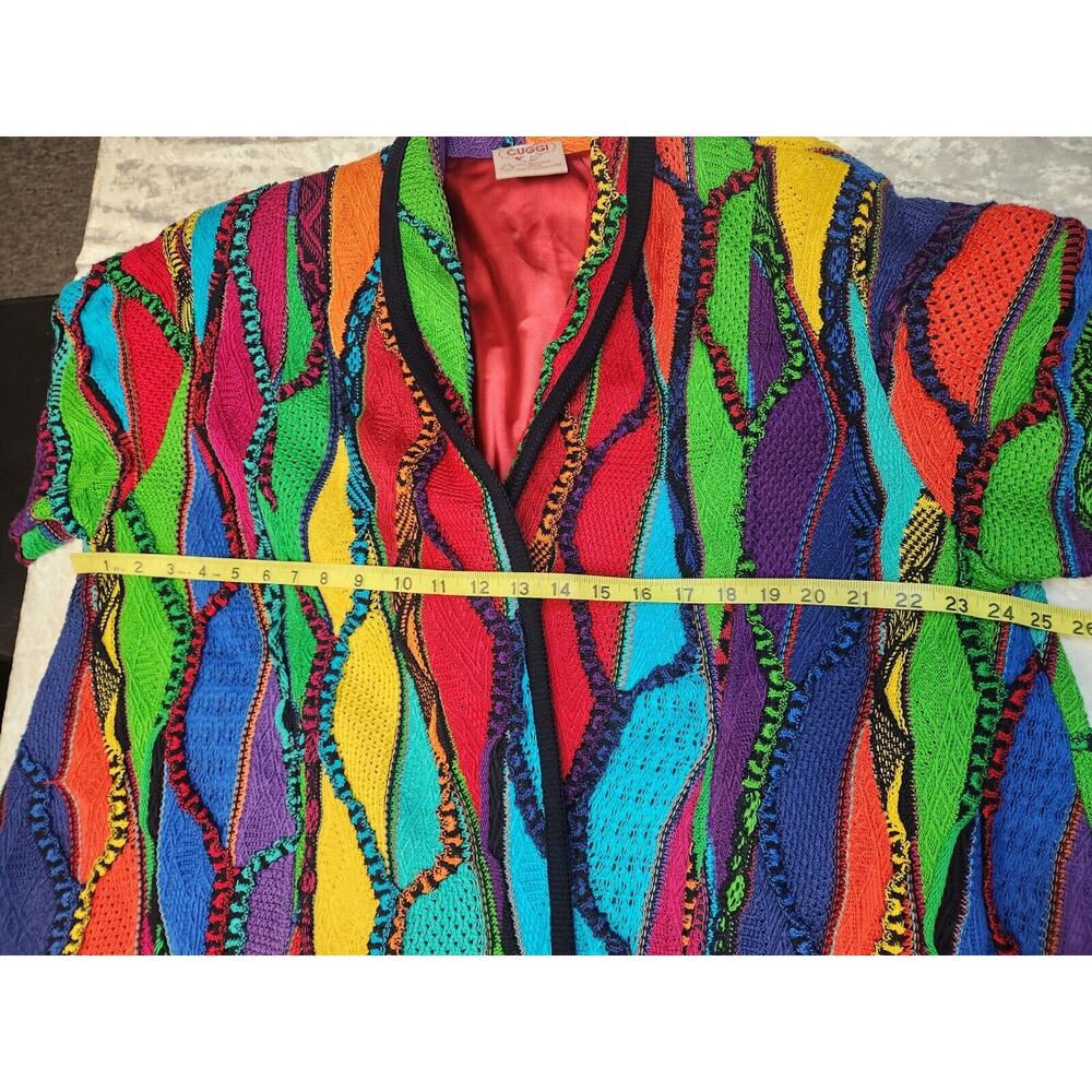 Vintage Cuggi "Coogi" Womens Multicolor Cotton Knit Australia Cardigan-Size SS - Picture 14 of 16